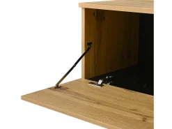 Móvel para TV branco de 180 cm com 3 portas - Madeira PB - Cor: Madeira e preto