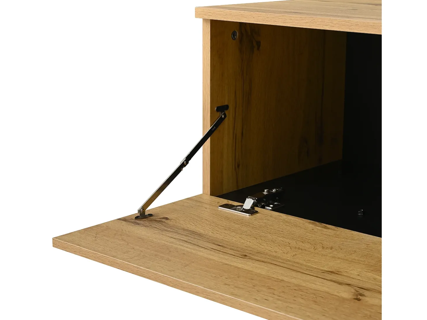 Móvel para TV branco de 180 cm com 3 portas - Madeira PB - Cor: Madeira e preto
