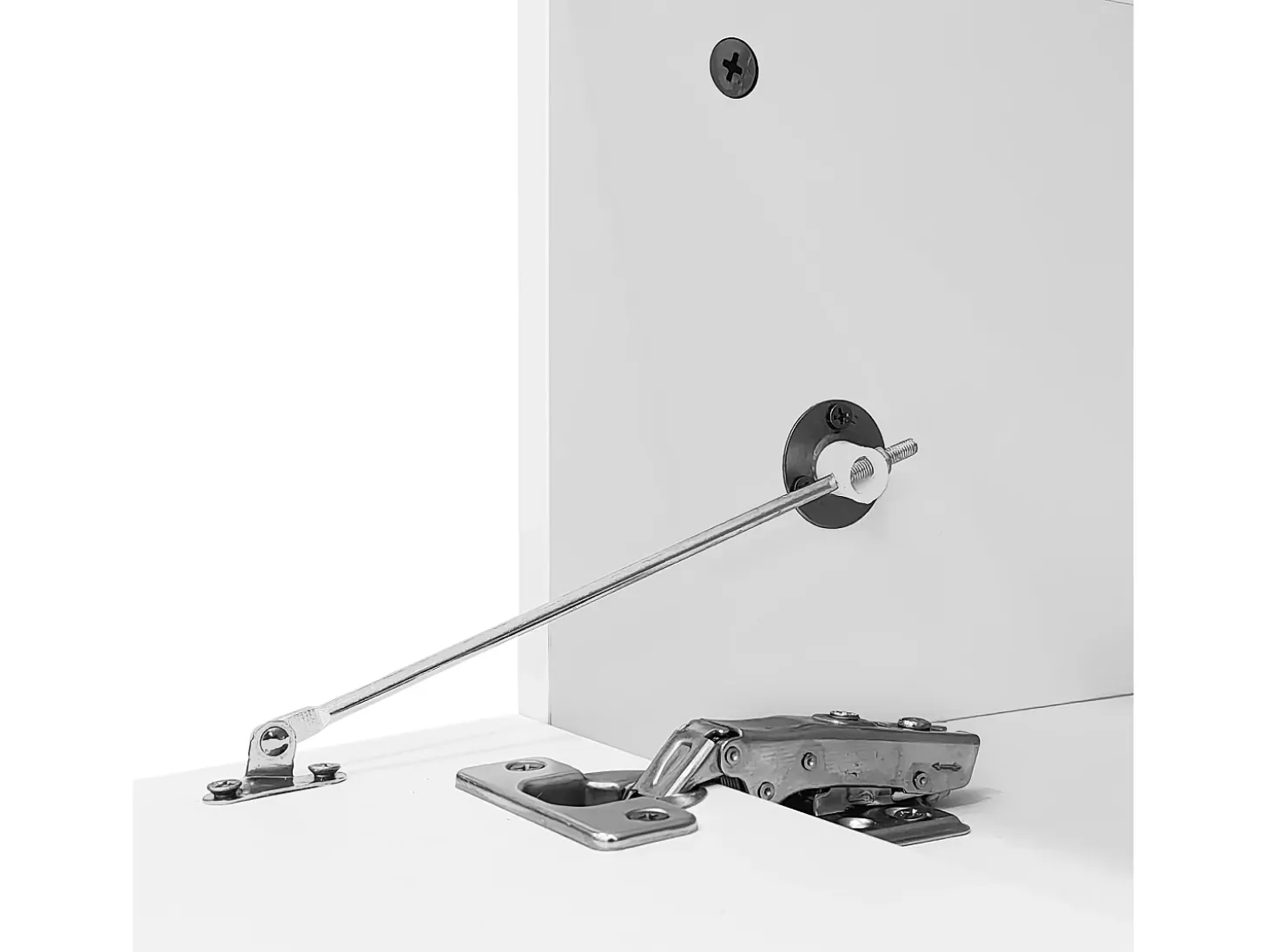 Móvel para TV brilhante 180×38×48 cm - com 2 portas - prateleiras de vidro - acabamento madeirado - painel de partículas - branco + natural