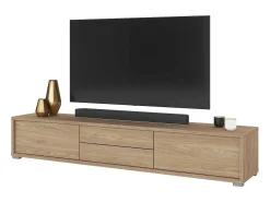 Móvel para TV 180cm, 2 gavetas e 2 portas coleção MAANUM. Cor carvalho claro.