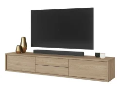 Móvel para TV 180cm, 2 gavetas e 2 portas coleção MAANUM. Cor carvalho claro.