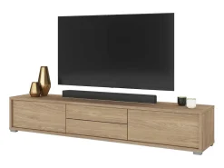 Móvel para TV 180cm, 2 gavetas e 2 portas coleção MAANUM. Cor carvalho claro.