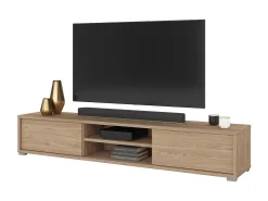 Móvel para TV 180cm, 2 portas e 2 nichos coleção MAANUM. Cor carvalho claro.