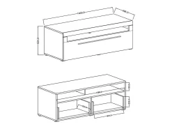 Móvel para TV 140cm coleção BREDA. Cor carvalho. Estilo design.
