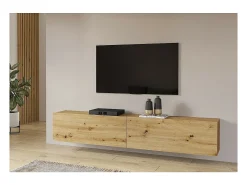Móvel para TV 180cm coleção EVA. Cor carvalho e preto.
