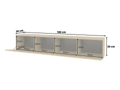 Móvel para TV 180cm coleção EVA. Cor carvalho e preto.