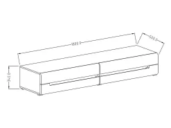 Móvel para TV 180cm Coleção LUCIA. 2 gavetas, cor cinza, fachadas brilhantes. Estilo design.