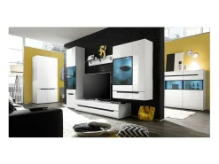 Móvel para TV 180cm Coleção LUCIA. 2 gavetas, cor branca, fachadas brilhantes. Estilo design.
