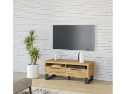 Móvel para TV 120cm coleção MILO. Cor carvalho. Estilo design.