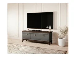Móvel para TV 160cm coleção PALACE com 3 gavetas. Cor cinza e carvalho.