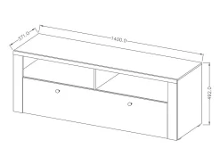 Móvel para TV 140cm coleção SANTIAGO. Cor carvalho. 1 Porta