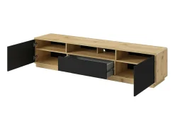 Móvel para TV 200cm coleção VILLA. Cor carvalho e preto fosco.