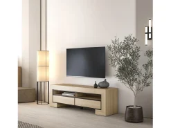 Móvel para TV coleção COPA – 160x50,5x41 cm – 2 gavetas e 2 nichos – Carvalho elegante – Design escandinavo