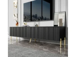 Móvel para TV com 4 portas - 190 x 38 x 48 cm - MDF e aglomerado - Preto
