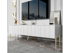 Móvel para TV com 4 portas - 190 x 38 x 48 cm - MDF e aglomerado - branco