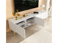 Móvel para TV com 4 portas - 190 x 38 x 48 cm - MDF e aglomerado - branco