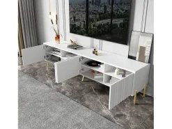 Móvel para TV com 4 portas - 190 x 38 x 48 cm - MDF e aglomerado - branco