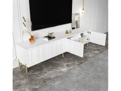 Móvel para TV com 4 portas - 190 x 38 x 48 cm - MDF e aglomerado - branco
