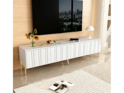 Móvel para TV com 4 portas - 190 x 38 x 48 cm - MDF e aglomerado - branco
