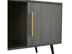 Móvel para TV com 3 portas e 2 prateleiras - 200 x 40 x 55,5 cm - Madeira MDF - cinza