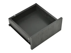 Móvel para TV com 2 portas de vidro e 4 gavetas - Tampo com efeito de mármore branco - Cinza