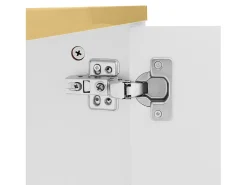 Móvel para TV com 2 portas e 2 gavetas - puxadores e pés dourados - Branco