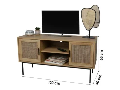 Móvel para TV com 2 portas e 2 prateleiras 120x39xH63cm