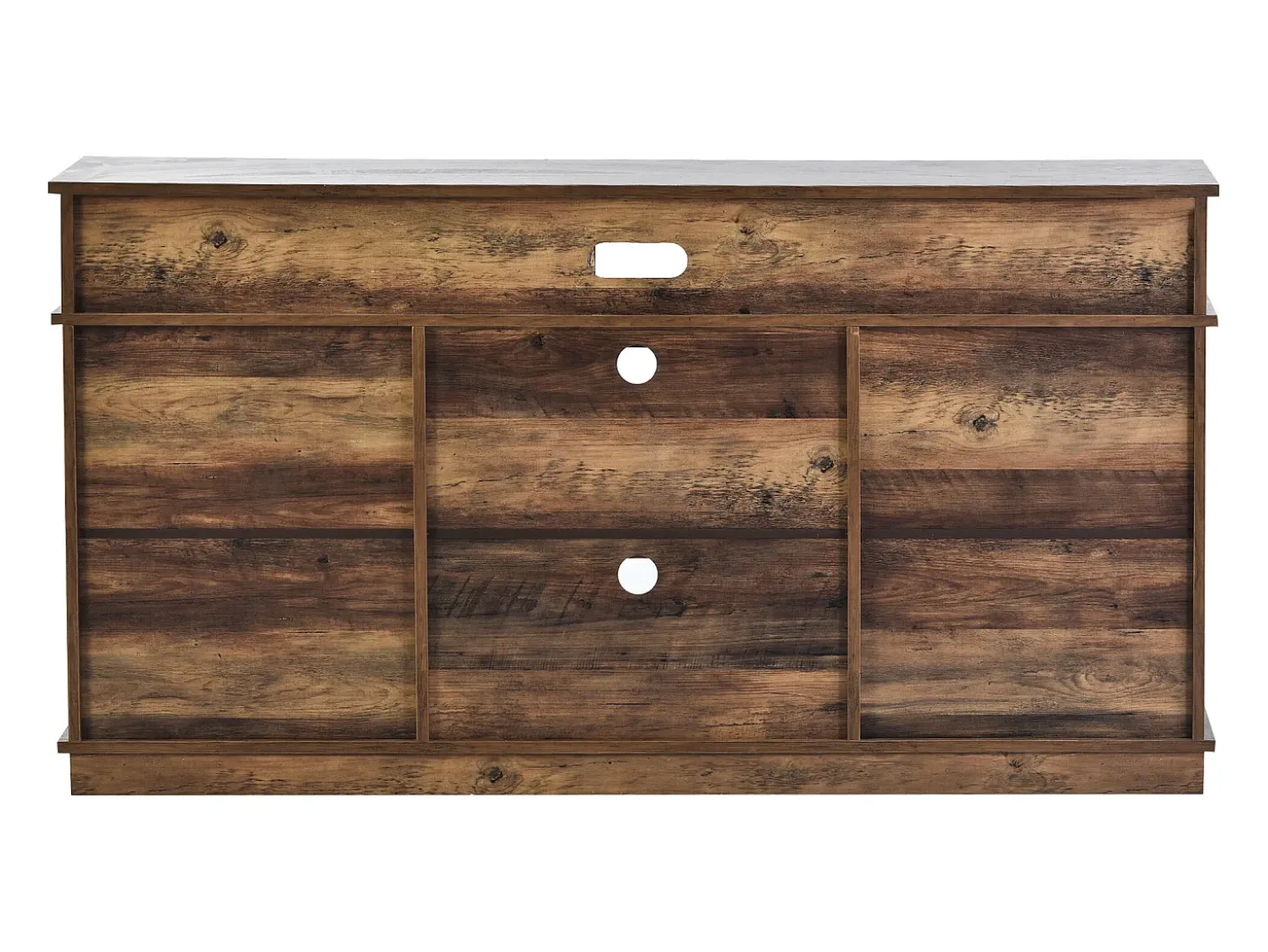 Móvel para TV com 2 portas de correr e 2 gavetas - Branco e madeira