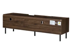 Móvel para TV com 3 portas, 160 x 40 x 47 cm - Design vazado - Cor nogueira
