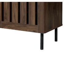 Móvel para TV com 3 portas, 160 x 40 x 47 cm - Design vazado - Cor nogueira