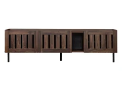 Móvel para TV com 3 portas, 160 x 40 x 47 cm - Design vazado - Cor nogueira