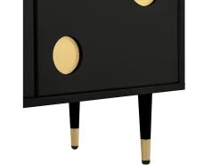 Móvel para TV com 4 portas, porta com grade, preto.