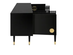 Móvel para TV com 4 portas, porta com grade, preto.