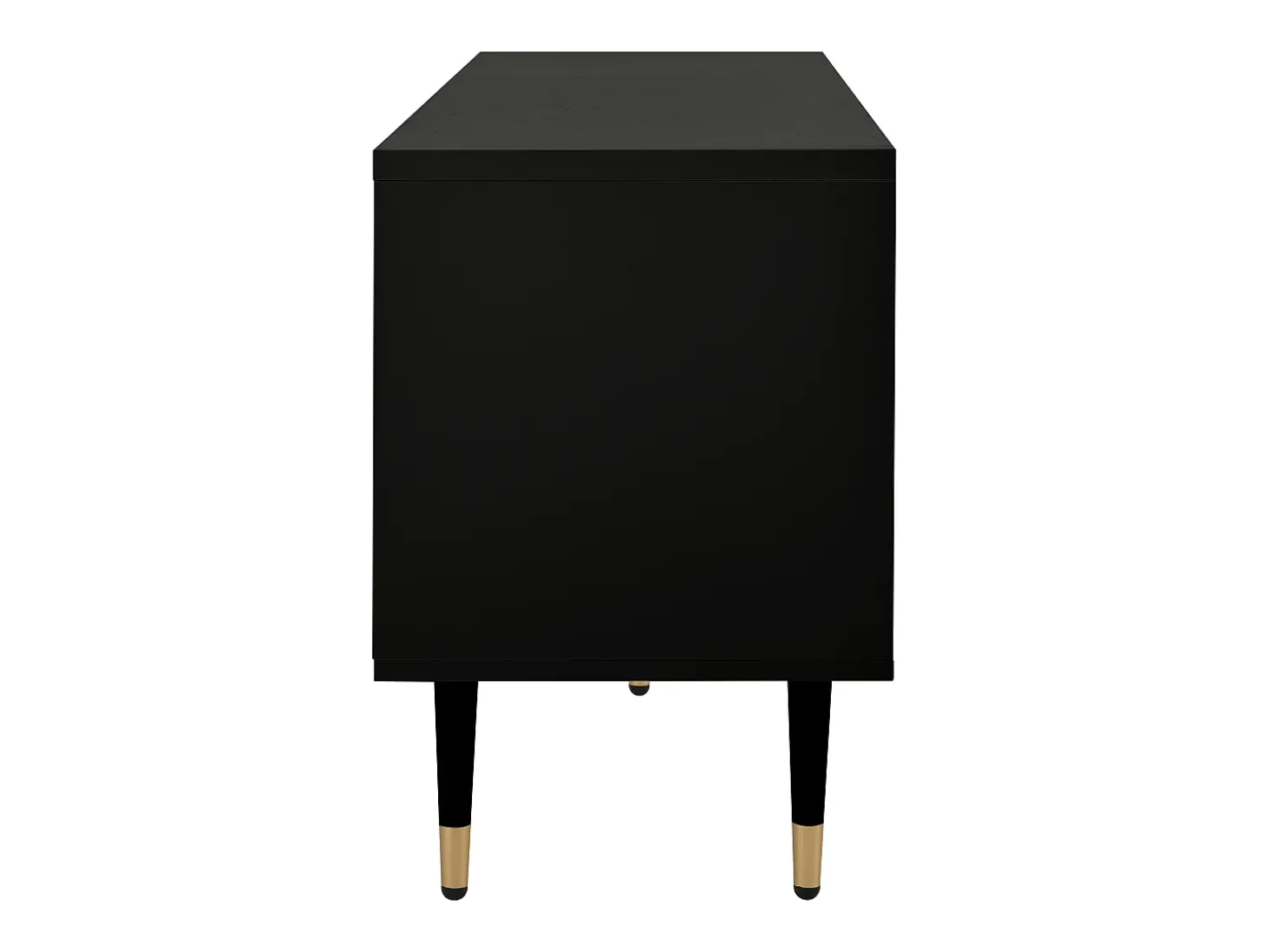 Móvel para TV com 4 portas, porta com grade, preto.