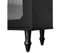 Móvel para TV com 4 portas de vidro e 2 gavetas - Madeira PB - Preto 175x38x55,5cm