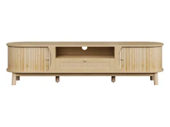 Móvel para TV com 2 portas e uma gaveta, 165x37x46 cm - Cor natural clara