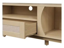 Móvel para TV com 2 portas e uma gaveta, 165x37x46 cm - Cor natural clara