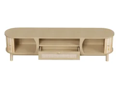 Móvel para TV com 2 portas e uma gaveta, 165x37x46 cm - Cor natural clara