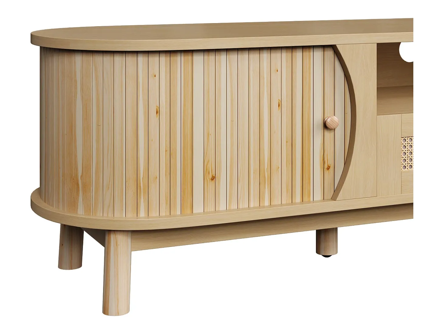 Móvel para TV com 2 portas e uma gaveta, 165x37x46 cm - Cor natural clara