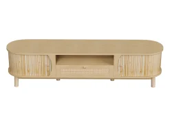 Móvel para TV com 2 portas e uma gaveta, 165x37x46 cm - Cor natural clara