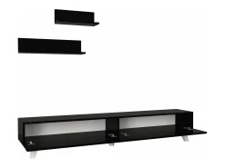 Móvel para TV com 2 prateleiras 180 x 31 x 33 cm preto 03_0007890