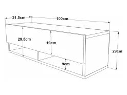 Móvel para TV com porta 29,5 x 100 x 31,5 cm efeito carvalho rústico/branco 03_0007780