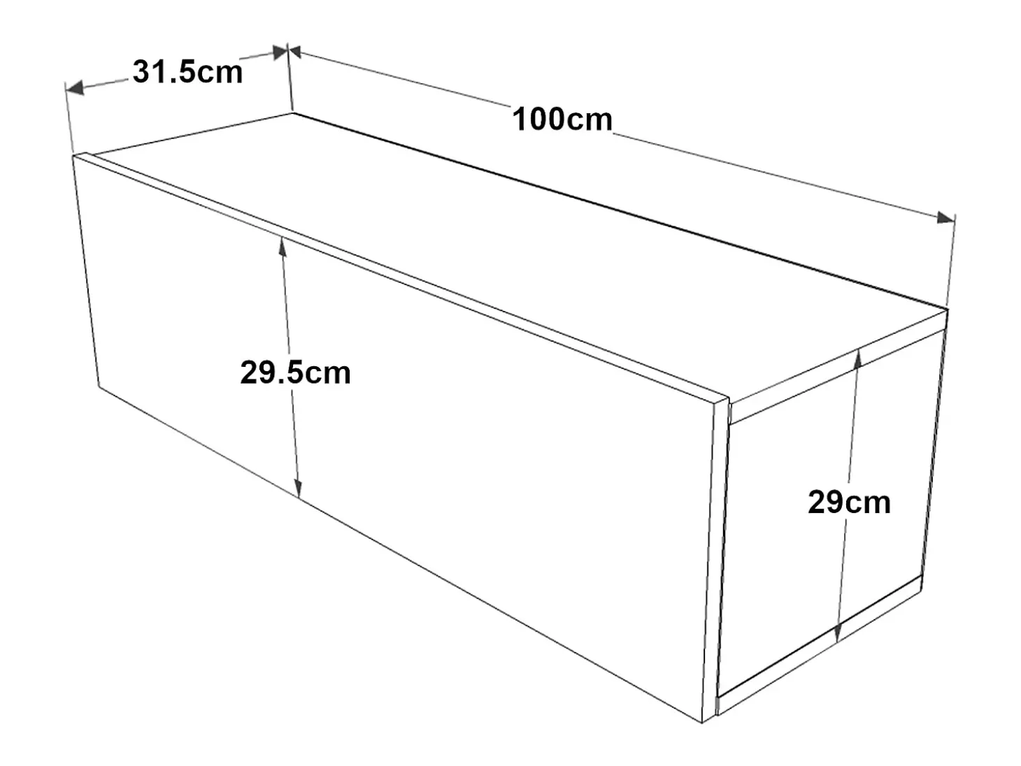 Móvel para TV com porta 29,5 x 100 x 31,5 cm efeito carvalho rústico/branco 03_0007793