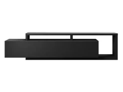 Móvel para TV de 220cm da coleção BERGAME. Cor preto super fosco.