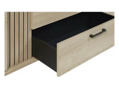 Móvel para TV de 165cm na cor carvalho claro com 2 portas e 1 nicho da coleção LOFT. Pés em metal.