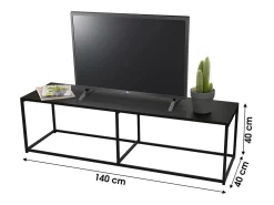 Móvel para TV estilo clássico na cor preta - dimensões 140x40xH40cm