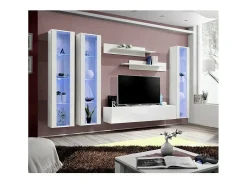 Móvel para TV FLY C2 design, na cor branco brilhante. Móvel suspenso moderno e na moda para a sua sala de estar.