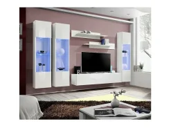 Móvel para TV FLY C3 design, na cor branco brilhante. Móvel suspenso moderno e na moda para a sua sala de estar.