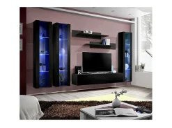 Móvel para TV FLY C2 design, na cor preto brilhante. Móvel suspenso moderno e na moda para a sua sala de estar.