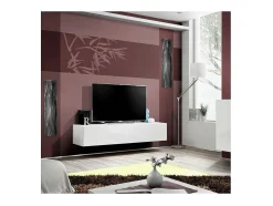 Móvel para TV FLY design, cor branca brilhante. Móvel suspenso moderno e na moda para a sua sala de estar.